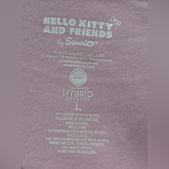 Hello Kitty and Friends By Sanrio Sweatshirt Women’s Pink Embroidered Size L - Picture 7 of 7